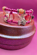 Double Layered Beaded Metal Bracelet